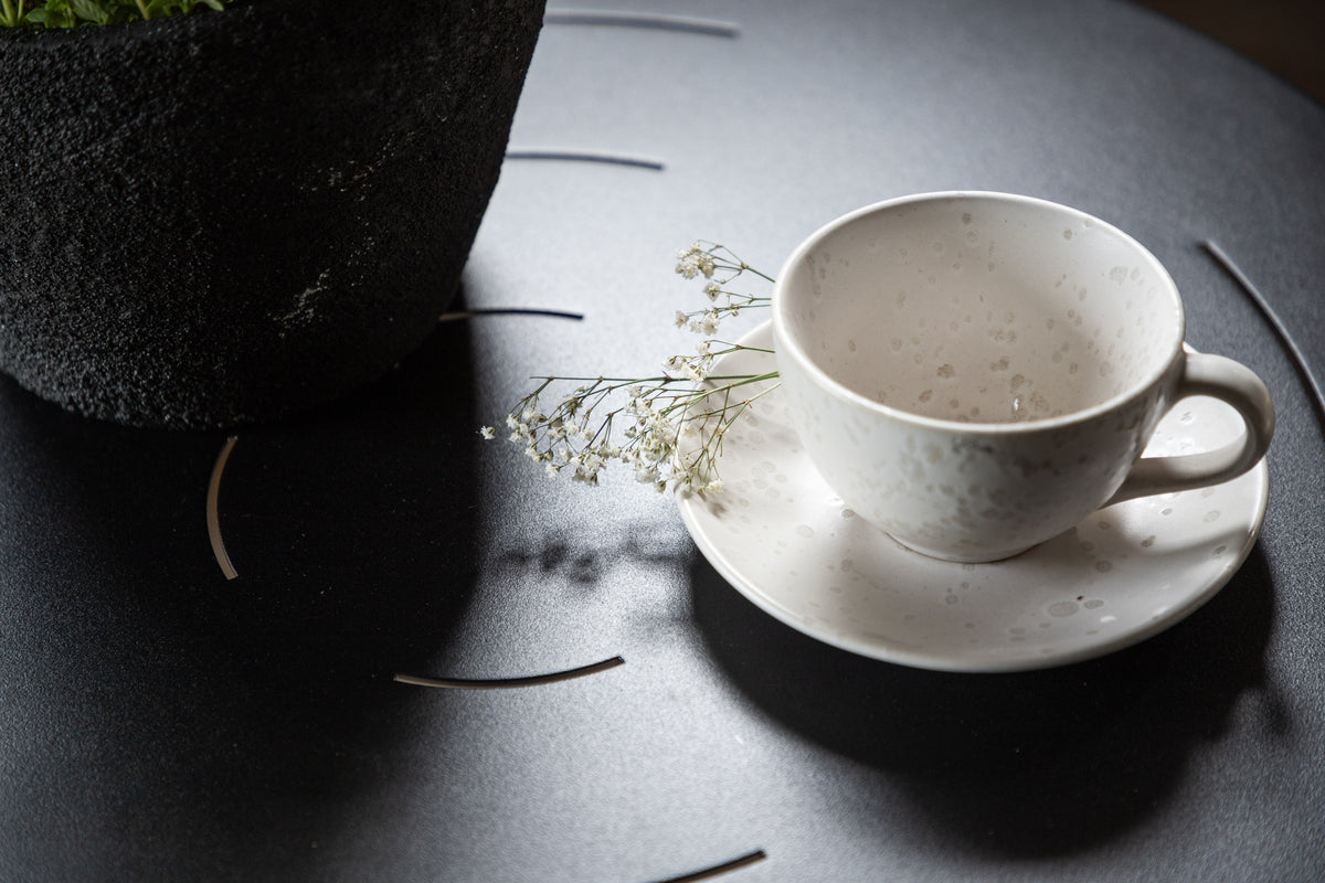 Coffee Table Hanoi - Ø65 with Black Steel Tabletop