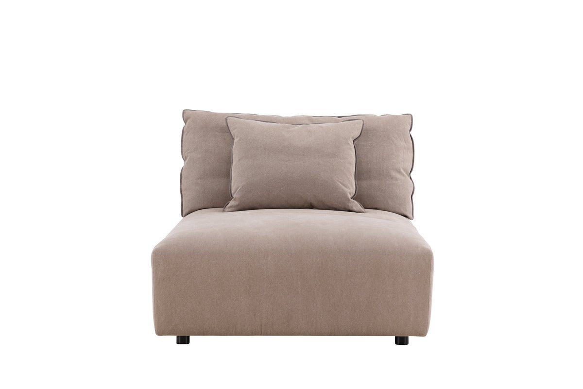 Designer Lounge Armchair Lanzia – Brown with Linen Look