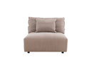 Designer Lounge Armchair Lanzia – Brown with Linen Look