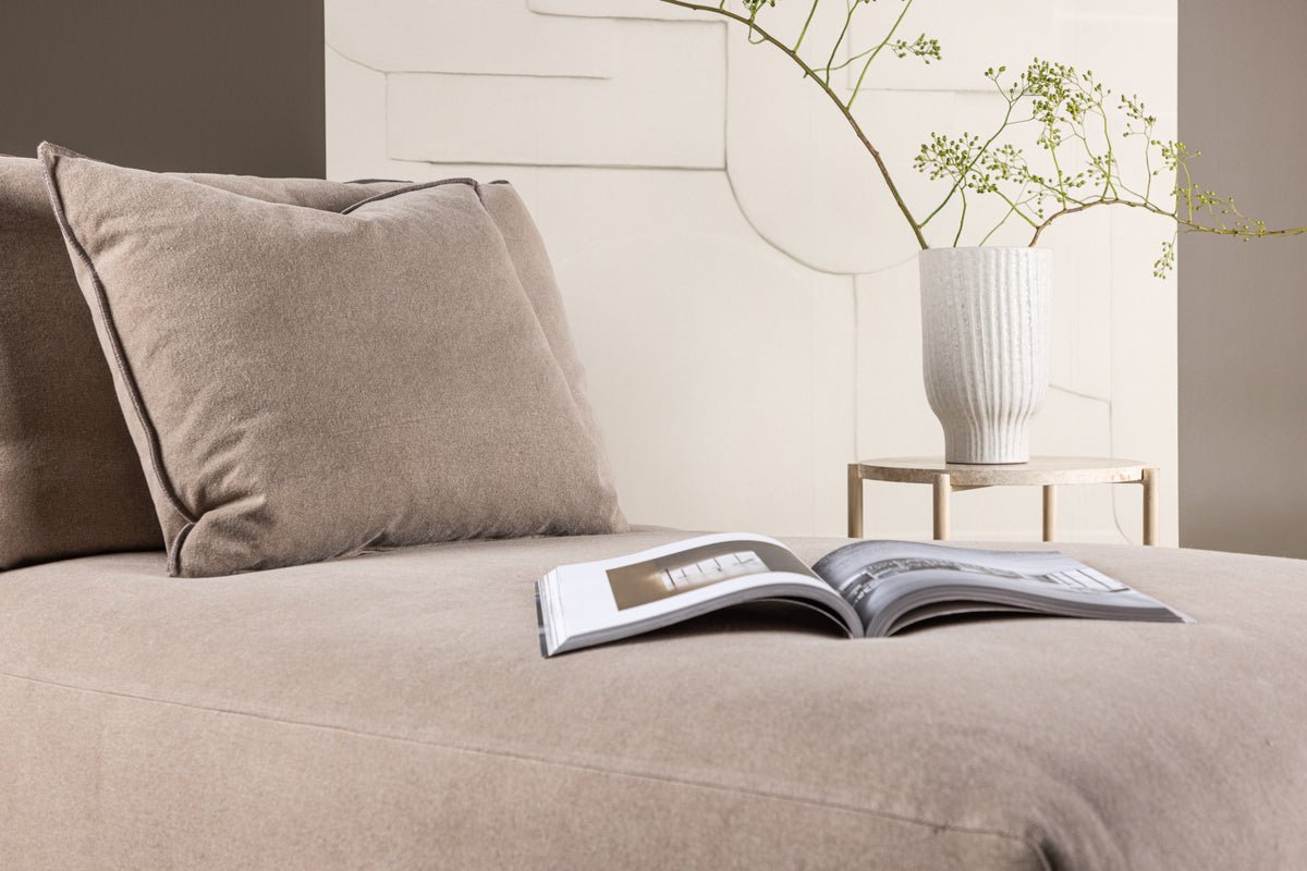 Designer Lounge Armchair Lanzia – Brown with Linen Look