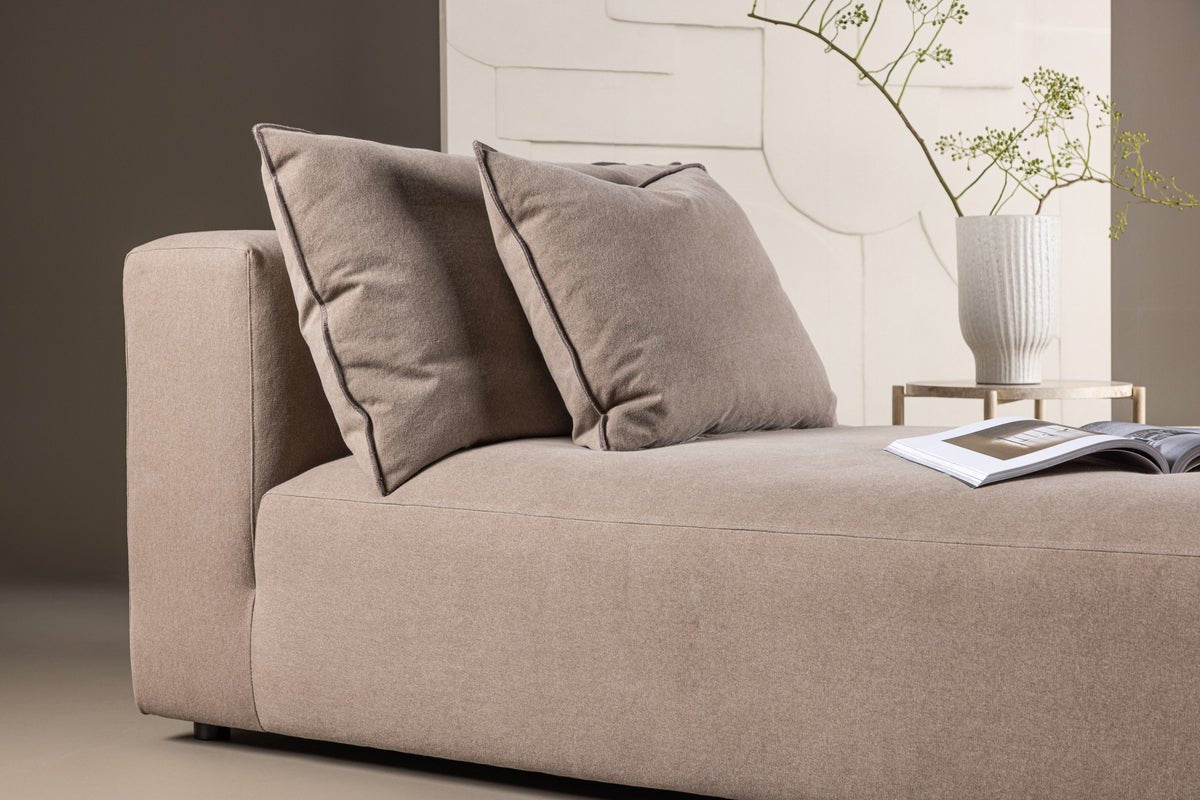 Designer Lounge Armchair Lanzia – Brown with Linen Look