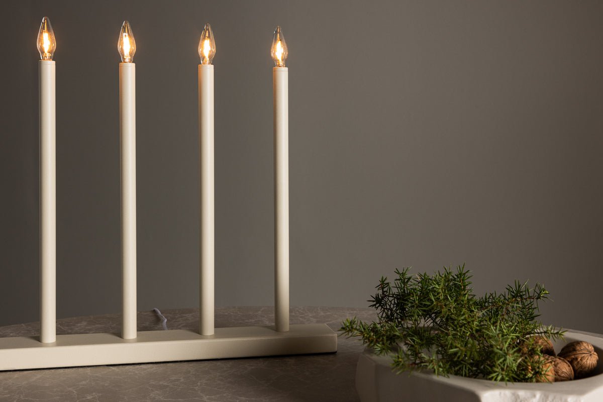 Advent candle holder Lysheim - noble Beige, 4 candles