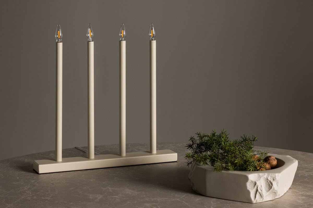 Advent candle holder Lysheim - noble Beige, 4 candles