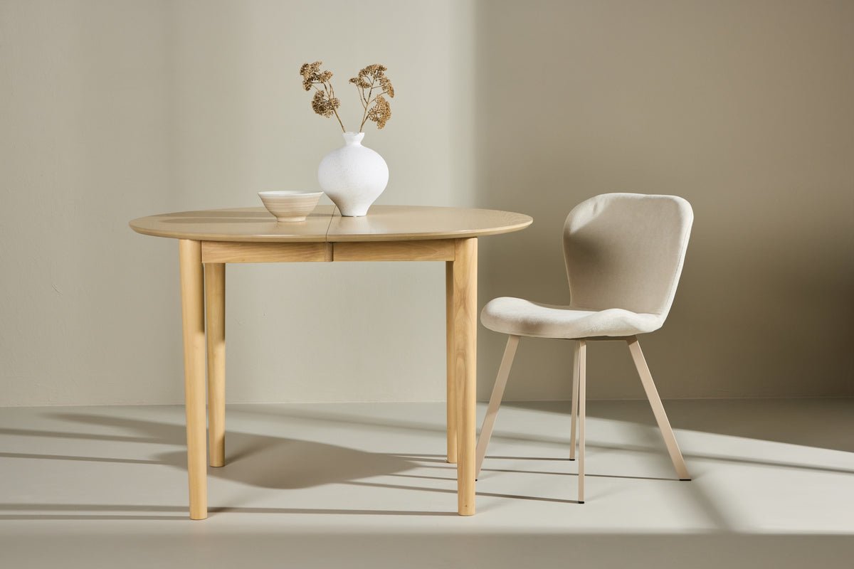 Facile dining table - oval extendable dining table stained