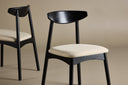 2-piece set - Chair Malte made of lacquered oak wood