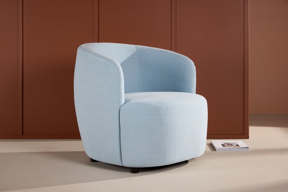 Armchair Bobby - Light Blue Single Seater in Birch
