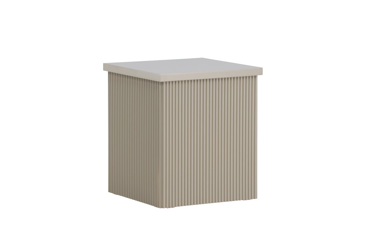 Side table Alvero – in beige grooved look