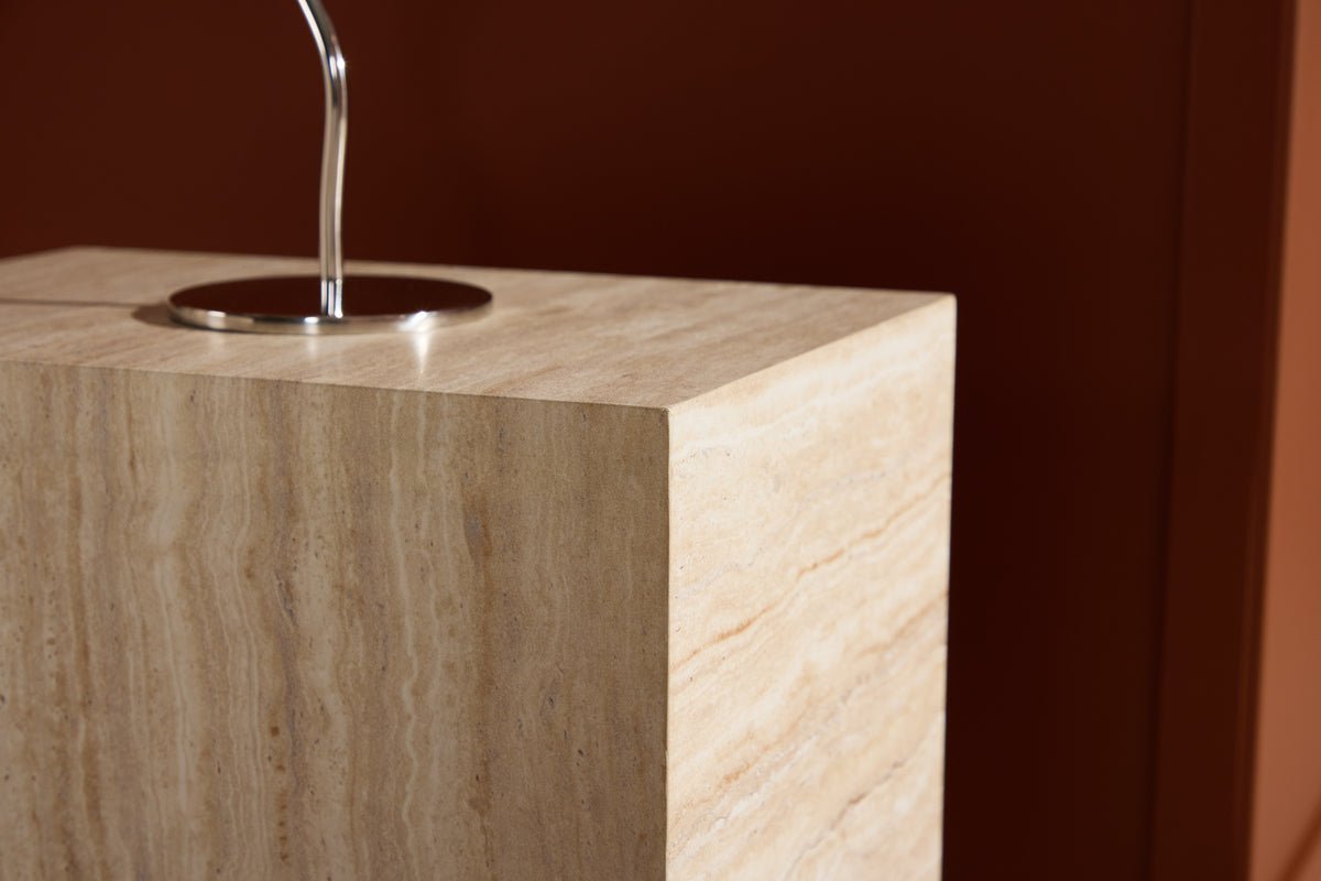 Side table Quadro – in Beige with stone look