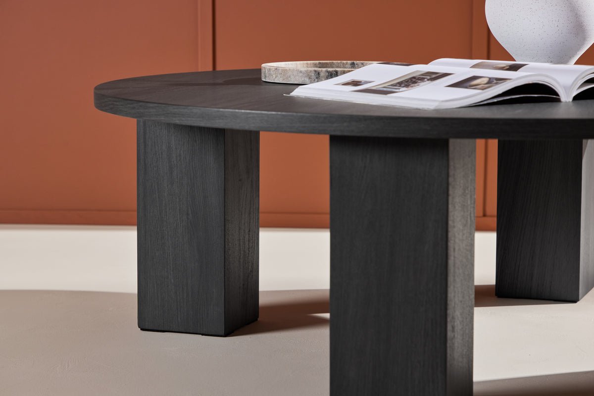 Coffee table Rondero - in black wood look