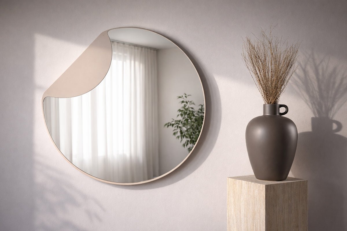 Mirror Veni - with beige frame for hallway & bedroom