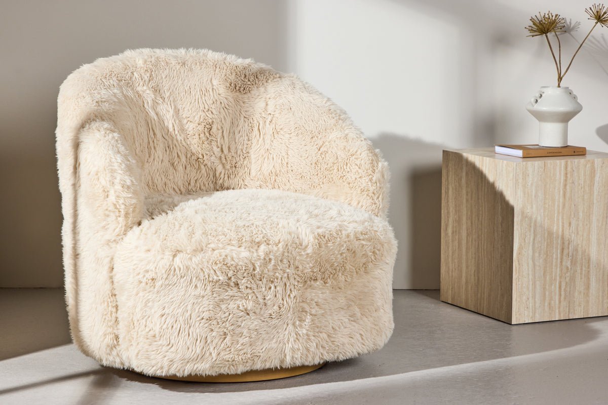Armchair Astrid - With beige polyester cover
