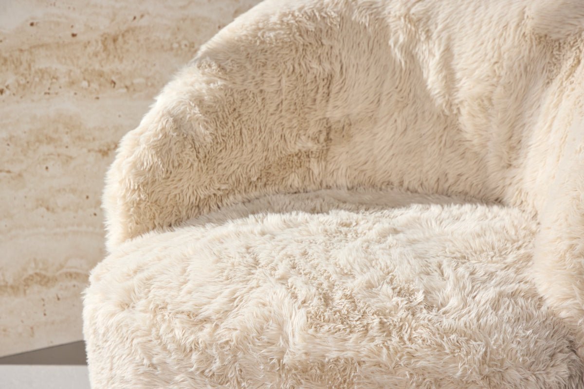 Armchair Astrid - With beige polyester cover