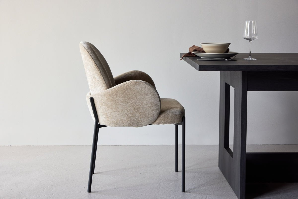 2-piece set - Hendrix chair Scandinavian with black steel legs