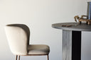 2-piece set - Chair Coffee with soft, beige velvet fabric