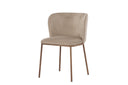 2-piece set - Chair Coffee with soft, beige velvet fabric