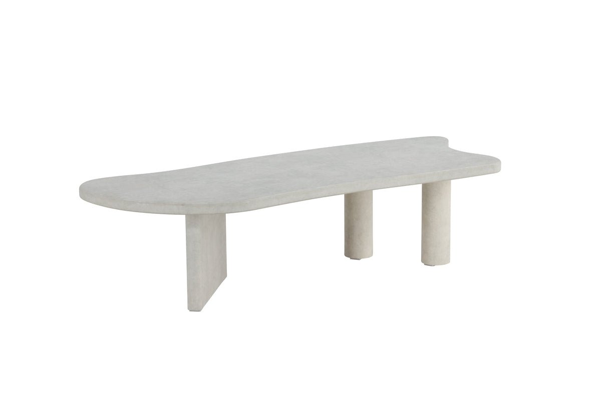 Coffee table Adam - in concrete look Light Gray with asymmetrical design