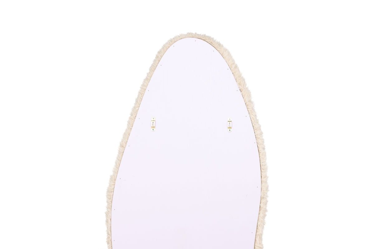 Mirror Hani - with beige faux fur frame & organic shape