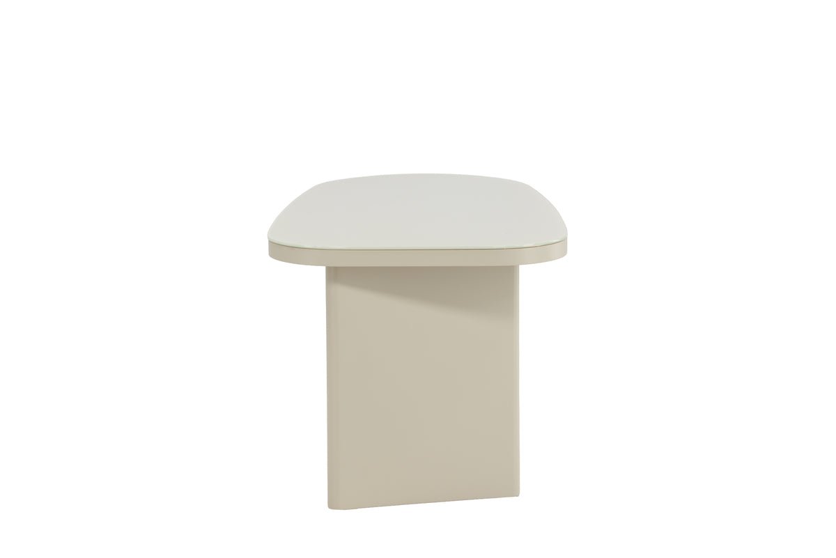 Coffee table/side table Sonaro – 70 × 45 cm in Beige with glass top