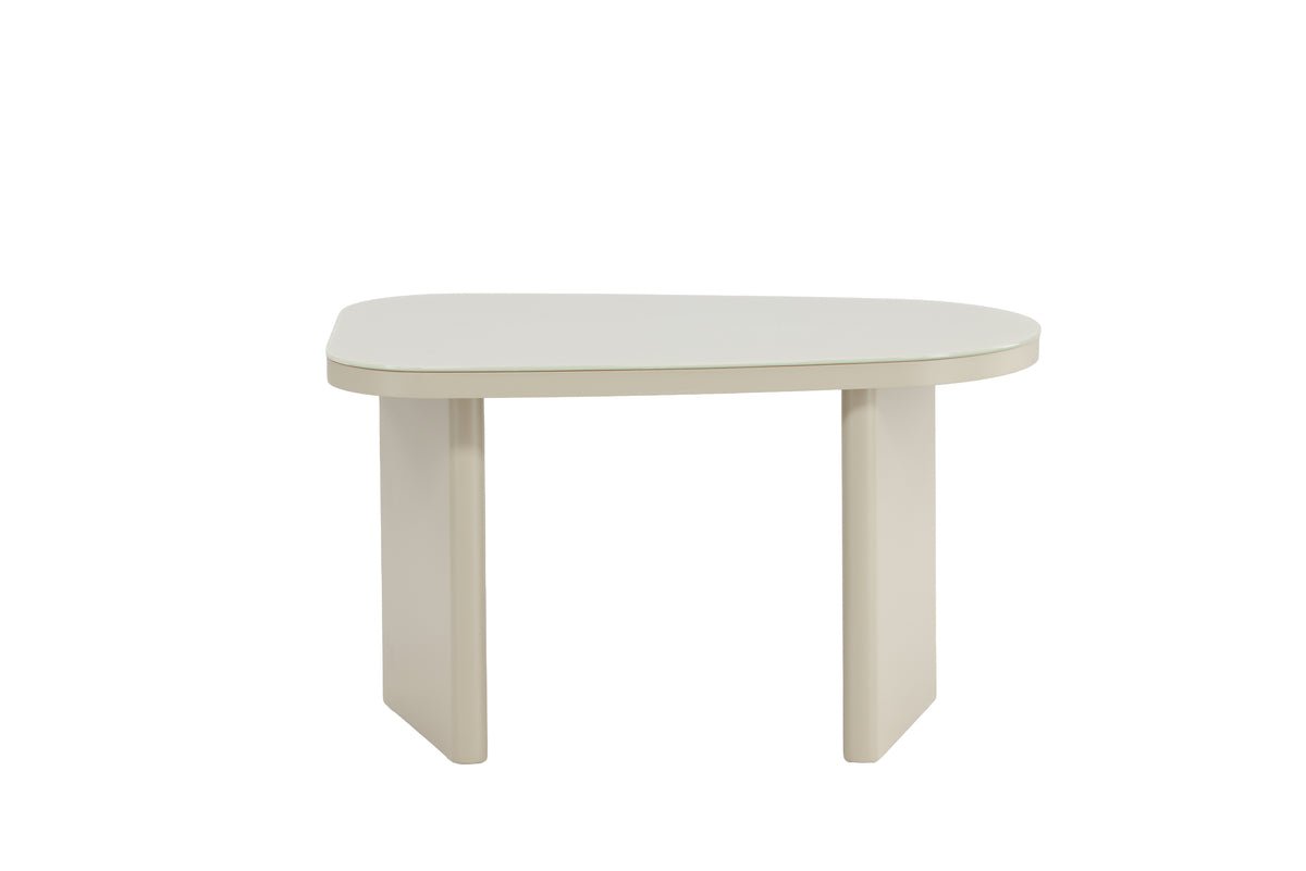 Coffee table/side table Sonaro – 70 × 45 cm in Beige with glass top