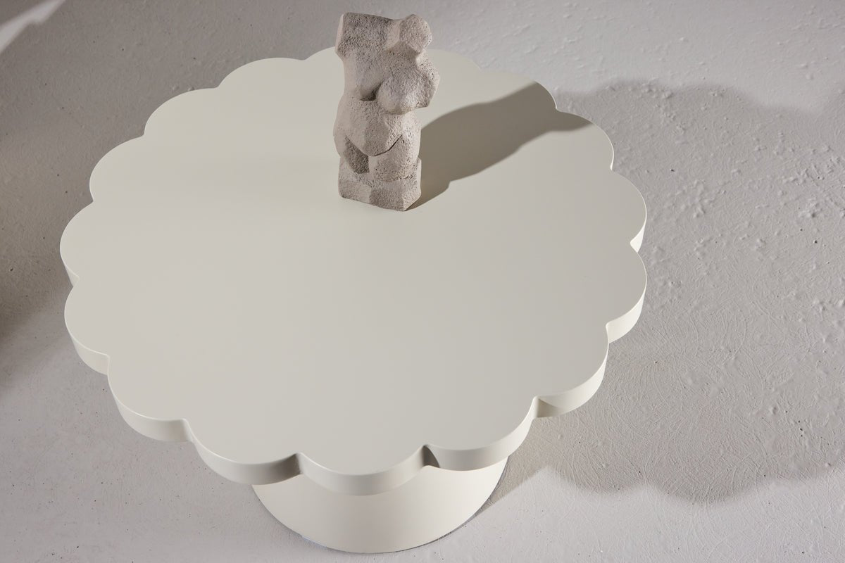 Couchtisch Florena - in Beige mit gewelltem Rand