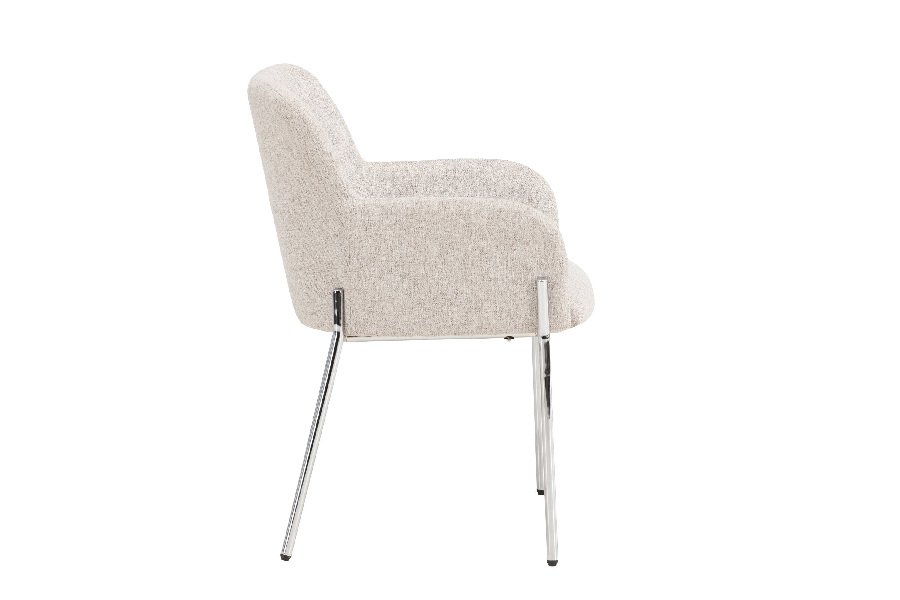 Stuhl Helora in Beige aus Polyester-Leinen