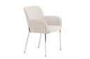 Stuhl Helora in Beige aus Polyester-Leinen