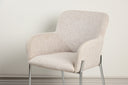Stuhl Helora in Beige aus Polyester-Leinen