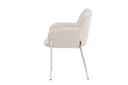 Stuhl Helora in Beige aus Polyester-Leinen