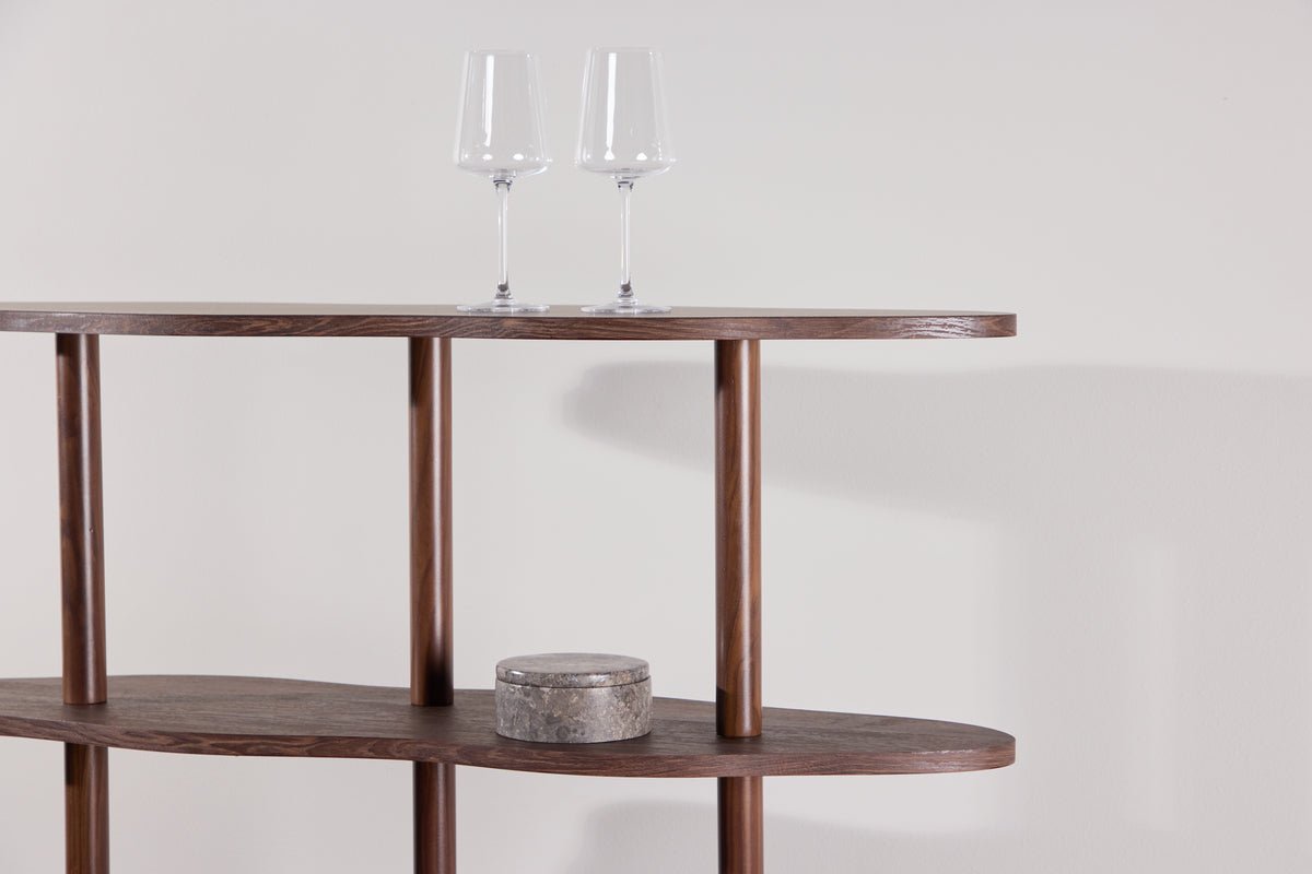 Regal Calvaro – Standing shelf in mocha with wave design