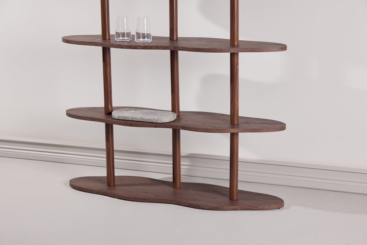 Regal Calvaro – Standing shelf in mocha with wave design