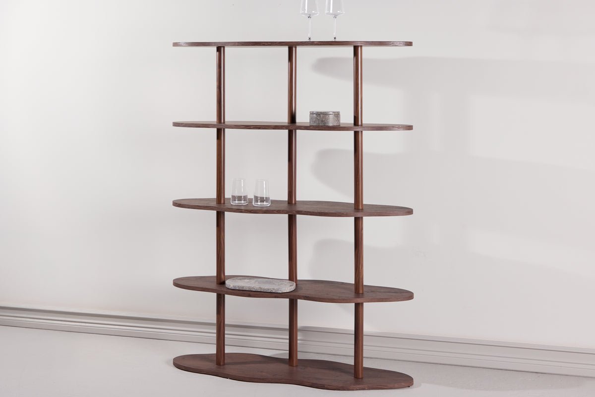 Regal Calvaro – Standing shelf in mocha with wave design