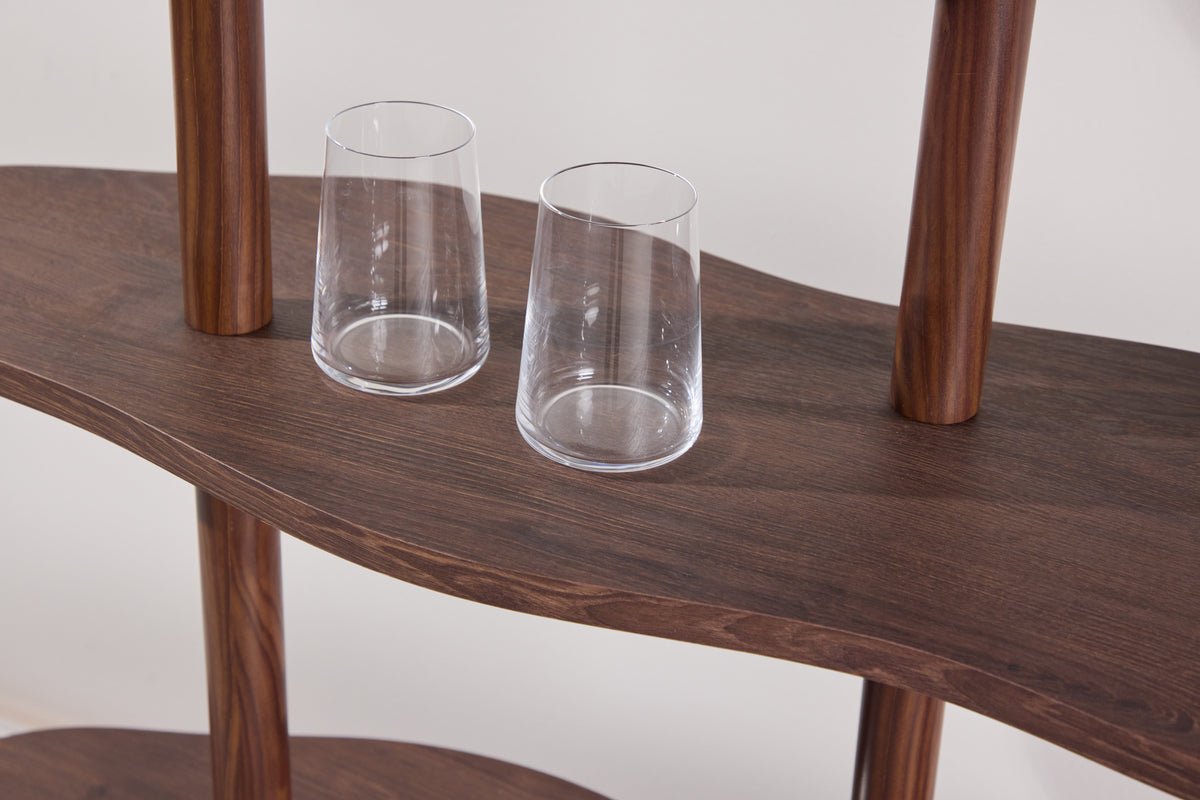 Regal Calvaro – Standing shelf in mocha with wave design