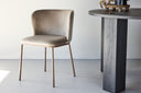 2-piece set - Chair Coffee with soft, beige velvet fabric