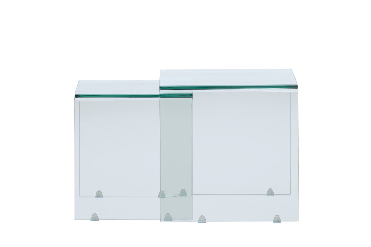 Coffee table/side table set Lumea – 2 tables in clear glass