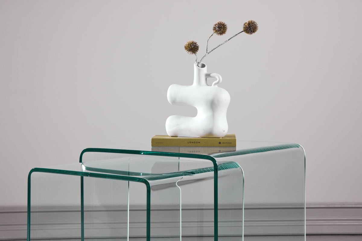 Coffee table/side table set Lumea – 2 tables in clear glass