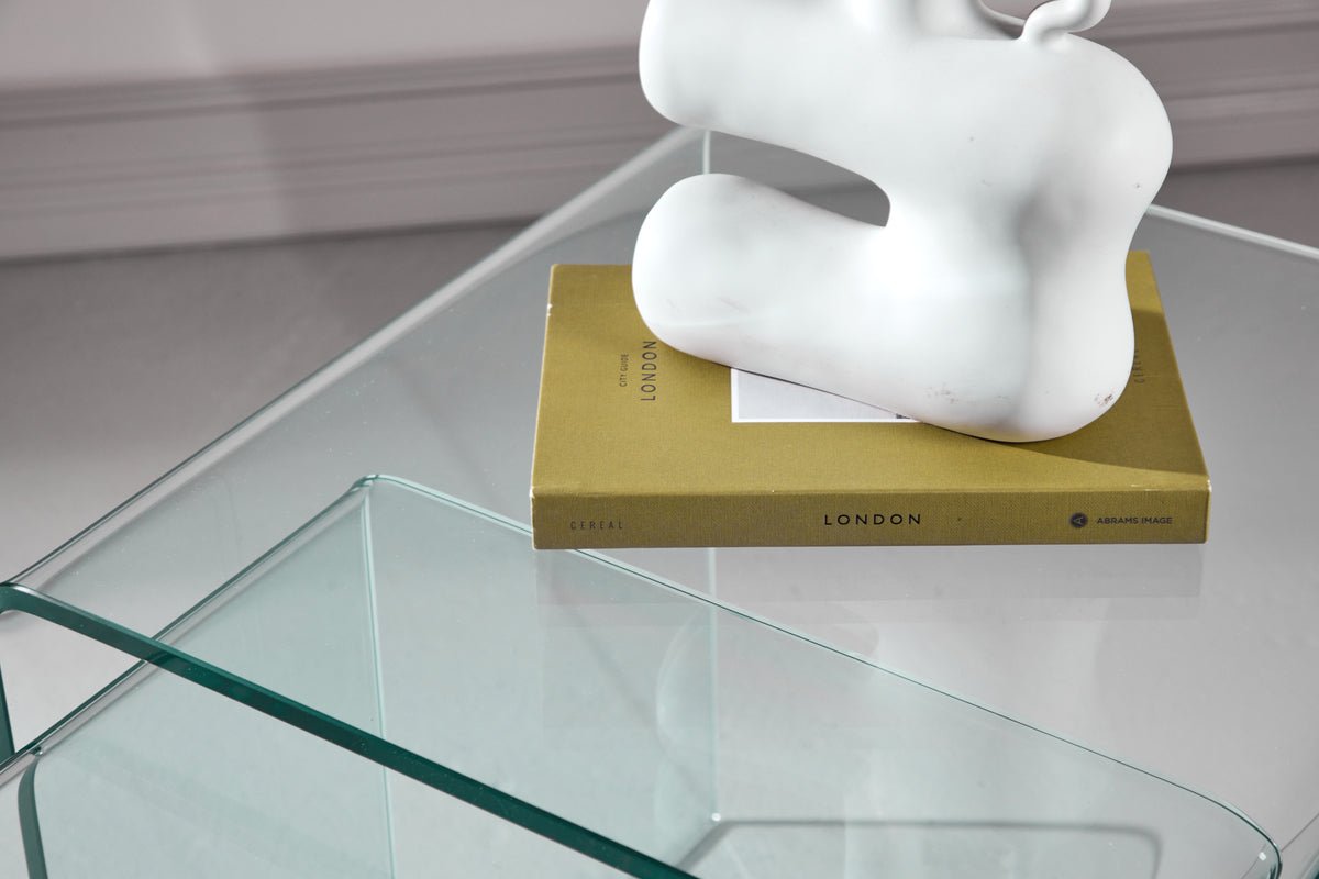 Coffee table/side table set Lumea – 2 tables in clear glass