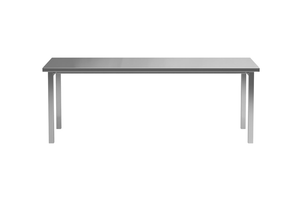 Dining table Luan - in silver with stainless steel surface