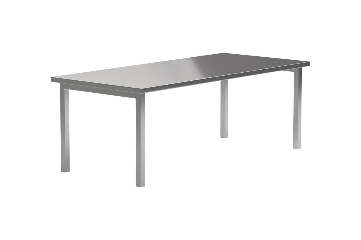 Dining table Luan - in silver with stainless steel surface