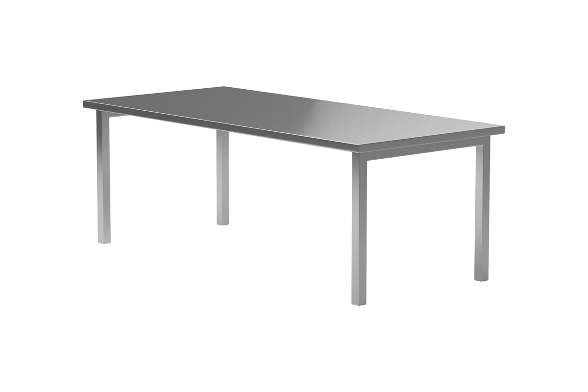 Dining table Luan - in silver with stainless steel surface