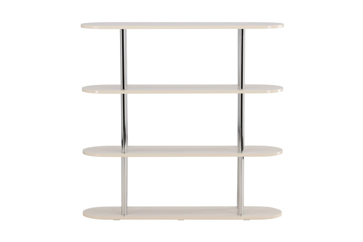 Shelf Marano – White with chrome struts in modern design