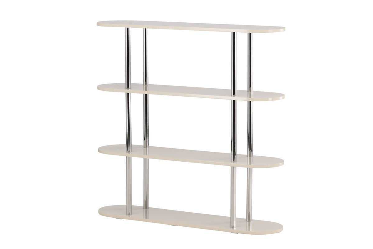 Shelf Marano – White with chrome struts in modern design