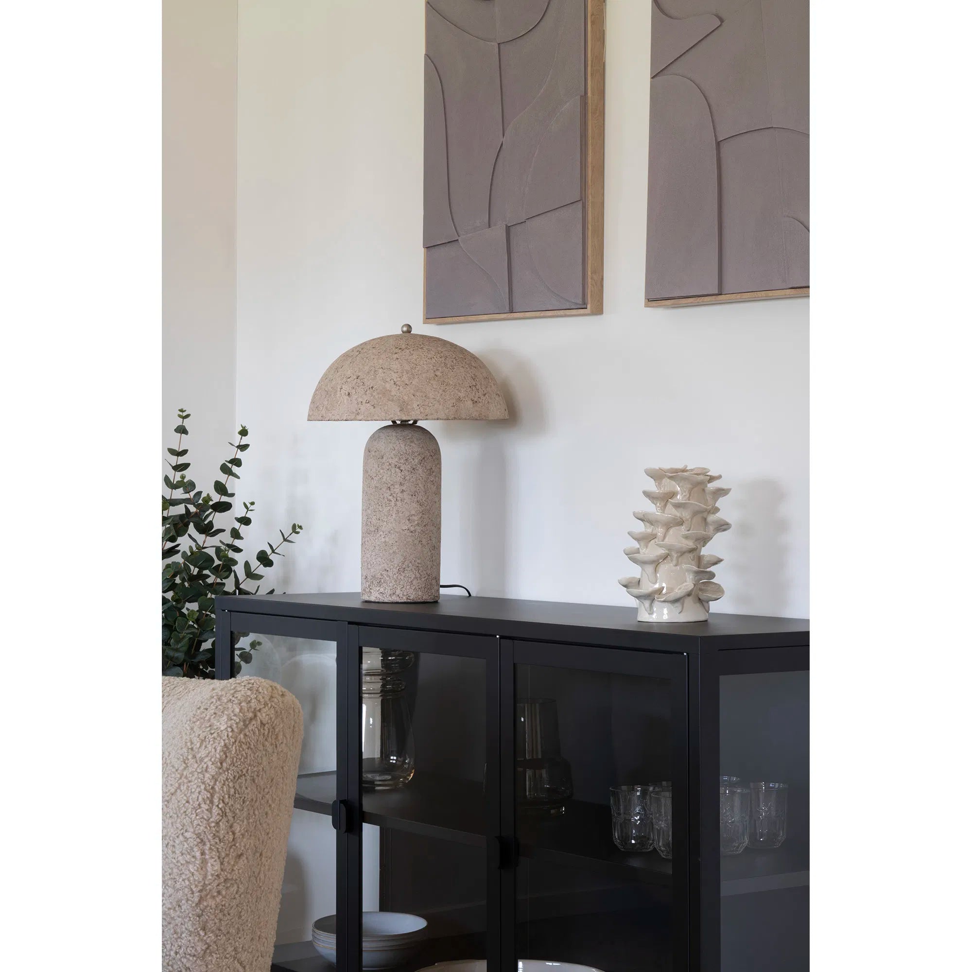 Table lamp "Astley" – Sculptural design in stone look