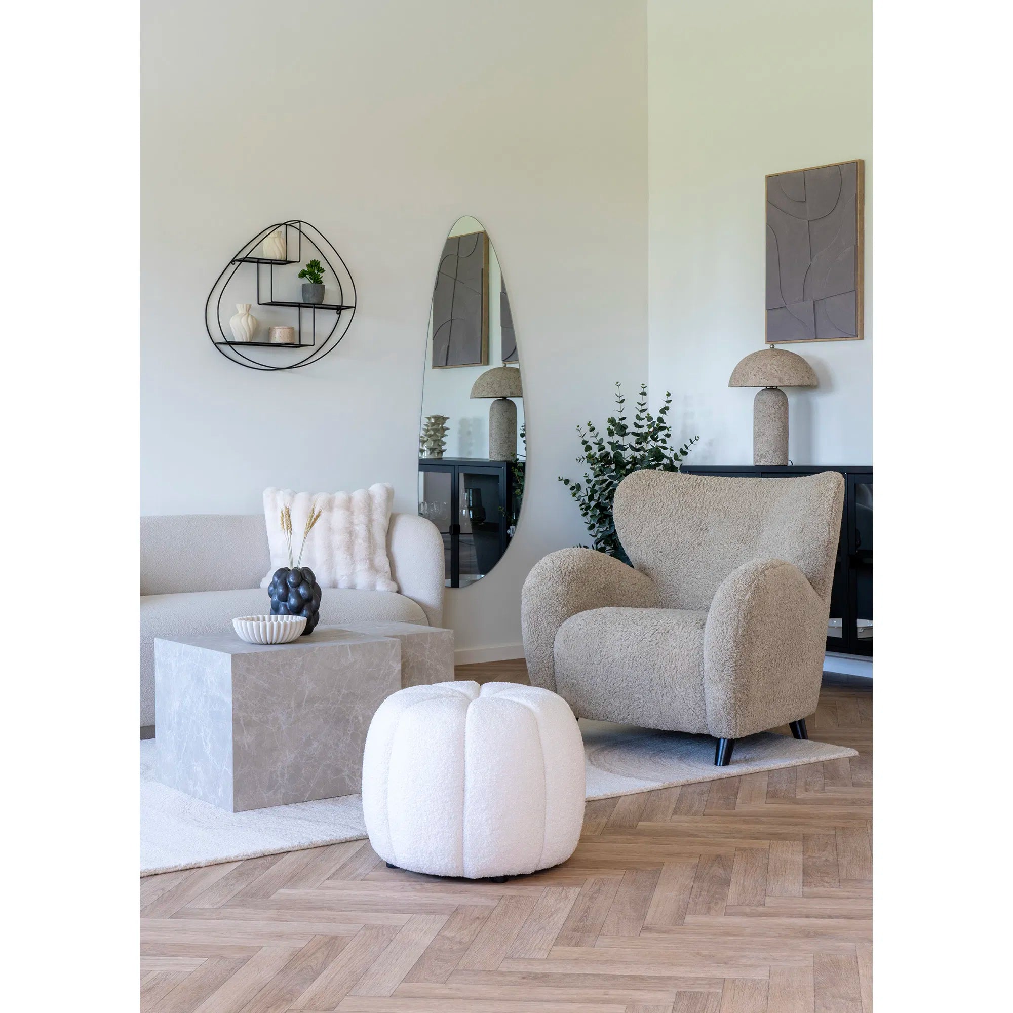 Table lamp "Astley" – Sculptural design in stone look