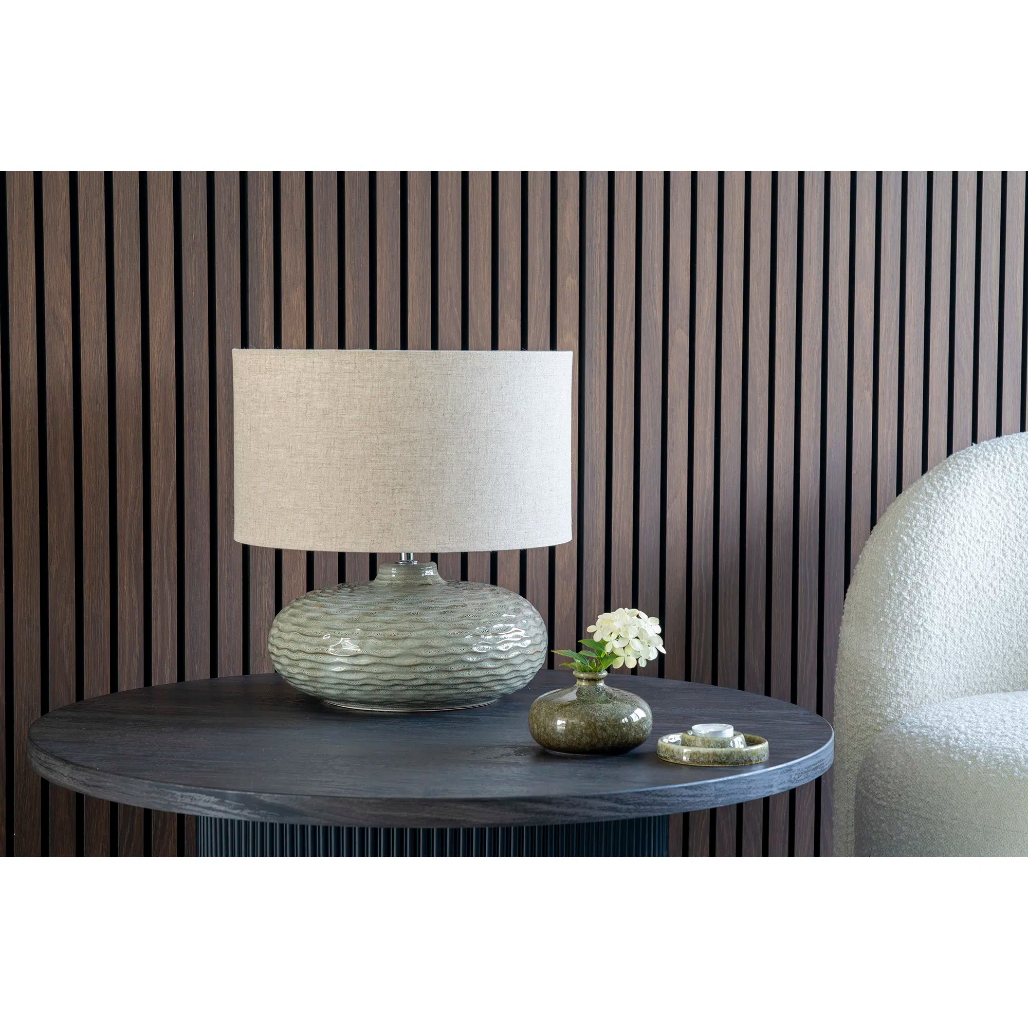 Table lamp "Ferano" – Elegance from ceramic in soft green