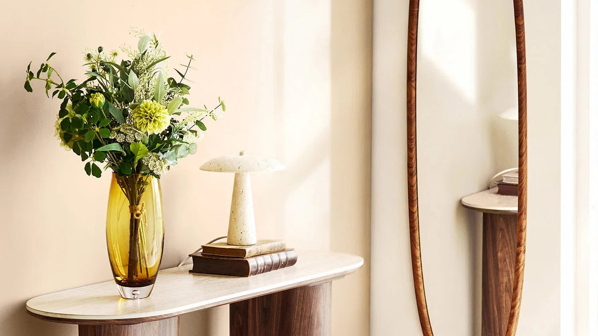Table lamp Verde - made of high-quality travertine