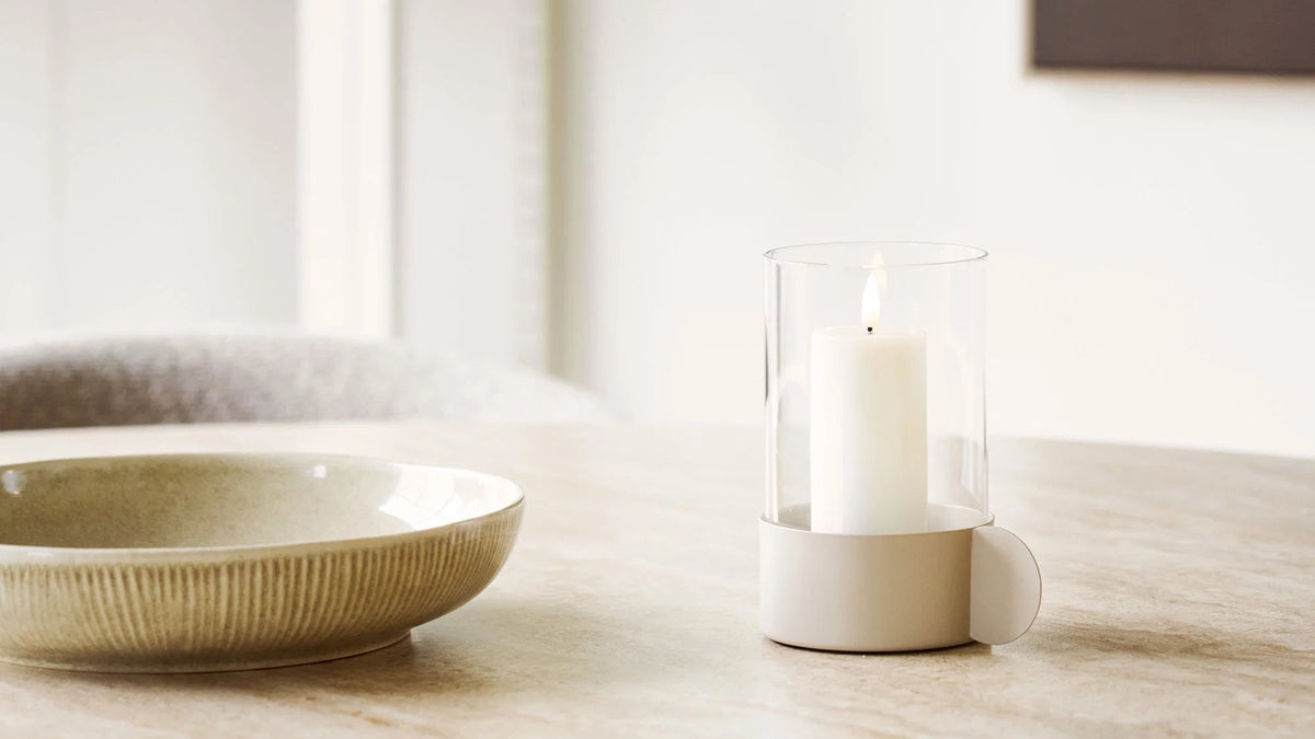 Candle holder Merci - made of glass and metal