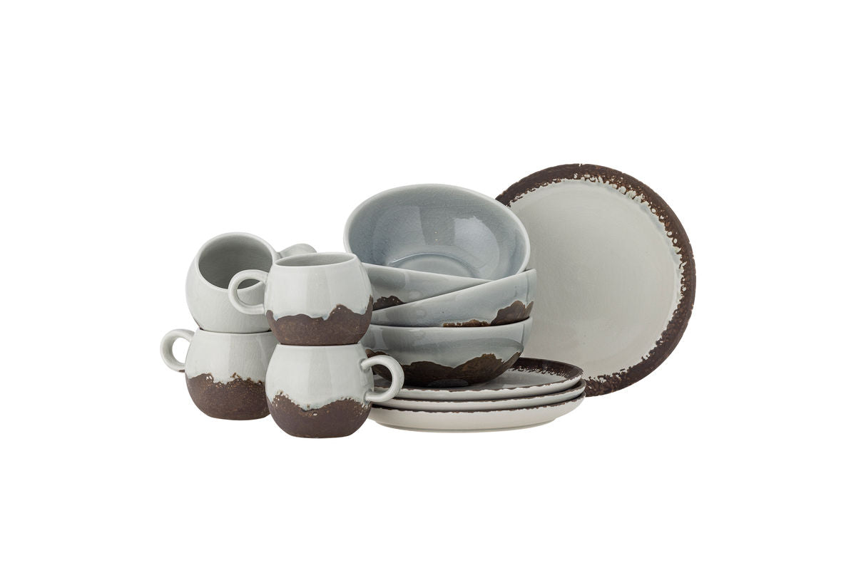 Liora Breakfast Set – Stoneware with Textured Glaze (12-piece)