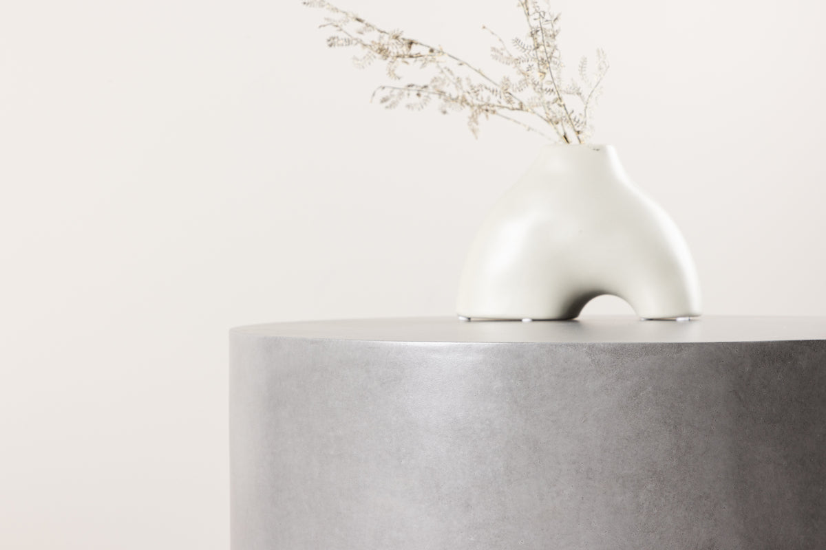 Garden Side Table India - Ø60 made of Aluminum in the Color Gray