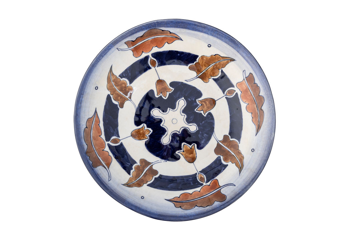 Sockelschale Selma – dekoratives Steingut mit Naturmotiv