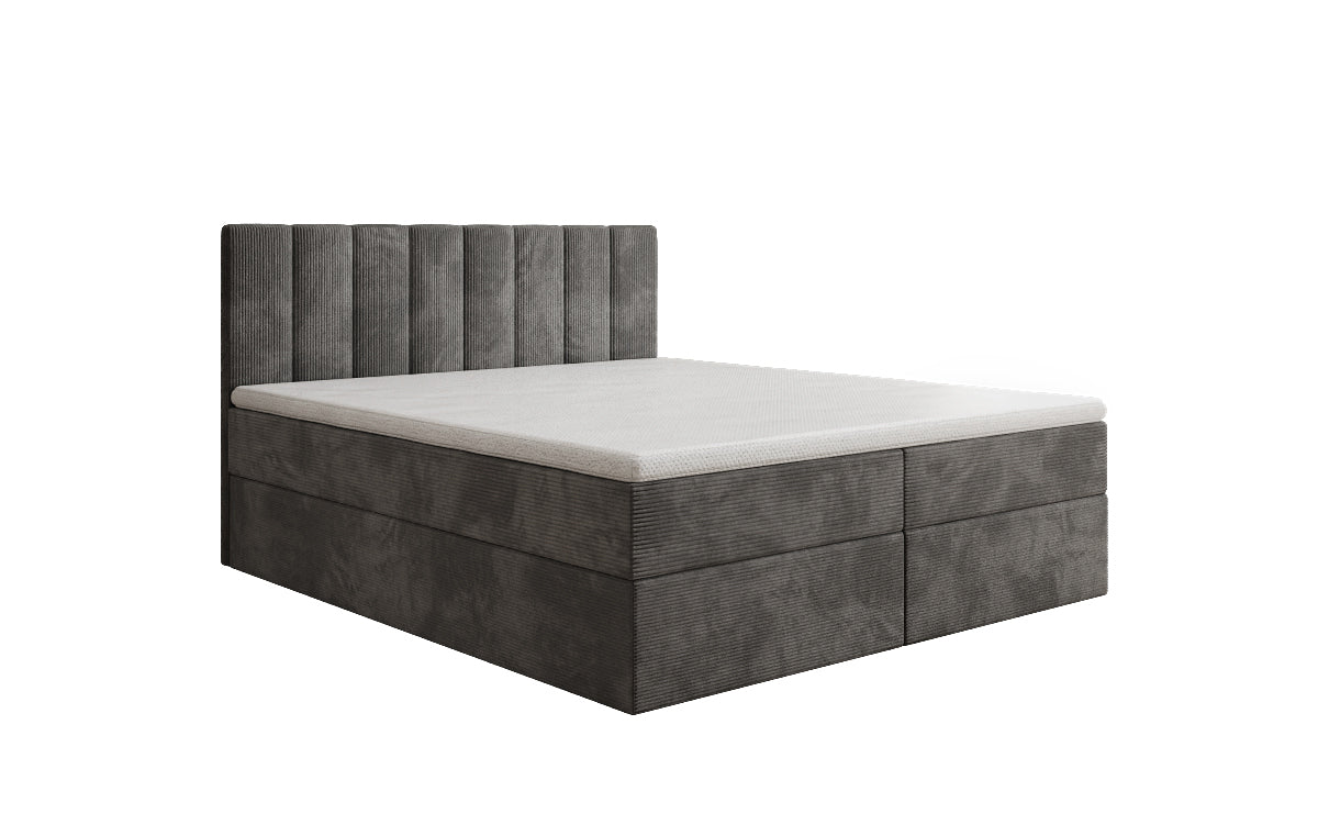 Sofia box spring bed in Corduroy with storage